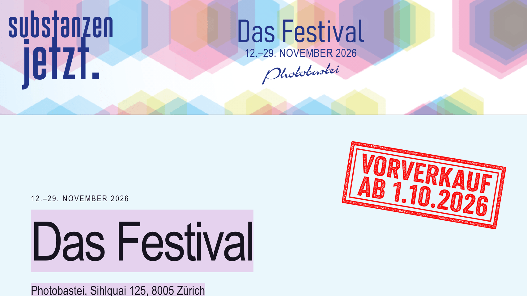 «Substanzen Jetzt.» Das Festival